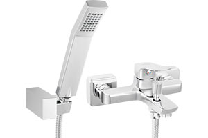 Vitto Verdeline - Baterie perete cada-dus cu set de dus inclus, crom