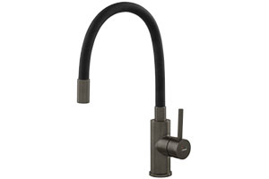 Zumba Gun Metal - Baterie stativa bucatarie cu pipa flexibila