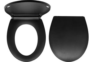 Capac WC, negru mat, duroplast